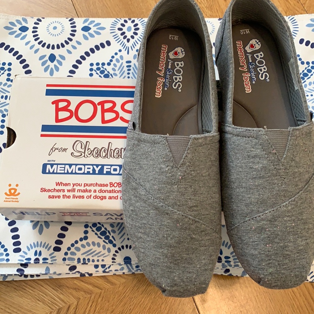Bobs from skechers slip on grey shoes